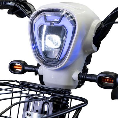 Bicicleta Scooter Elétrica WeHawk Basket WX-03 600W Bat de Chumbo 48V 12Ah - Branco
