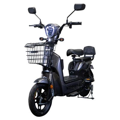 Bicicleta Scooter Elétrica 600W WeHawk WX-03 Basket Bateria de Chumbo 48V 12Ah - Cinza