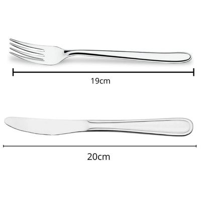 Faqueiro 24 peças Garfos Facas de Mesa Siena Aço Inox Mesa