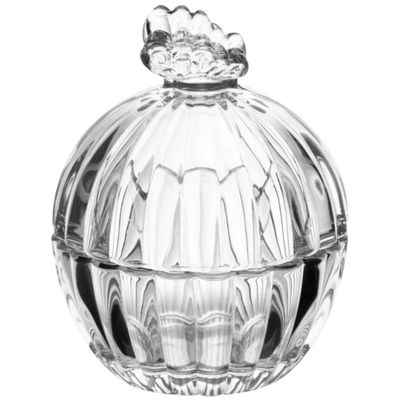 Mini Potiche Vidro Com Tampa 8x9,5cm Butterfly Wolff Redonda Cristal Decorativo Bomboniere Avulsa