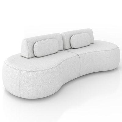 Sofá 4 Lugares 280cm Orgânico Mellanie Boucle Cru Z32 - Mpozenato