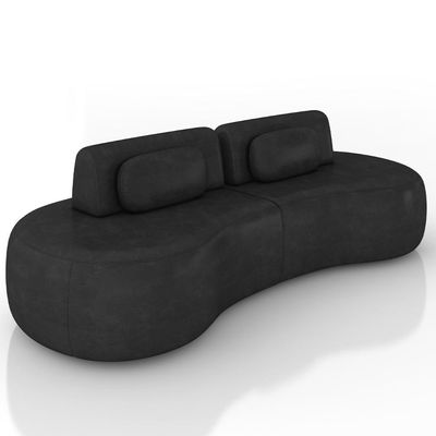 Sofá 4 Lugares 240cm Orgânico Mellanie Sintético Preto Z32 - Mpozenato