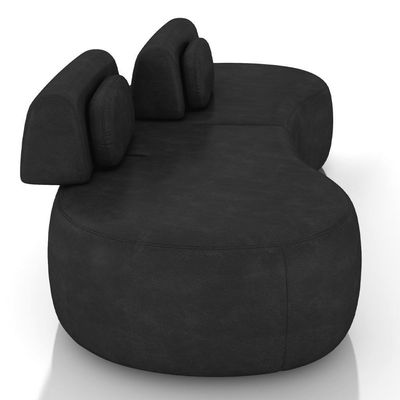 Sofá 4 Lugares 240cm Orgânico Mellanie Sintético Preto Z32 - Mpozenato