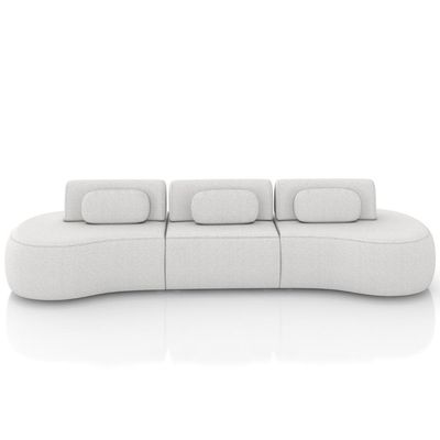 Sofá 4 Lugares 326cm Orgânico Mellanie Boucle Cru Z32 - Mpozenato