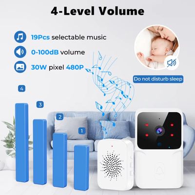 Campainha Inteligente Wi-Fi com Câmera HD Visão Noturna X9 Sem Fio T&Z Smart Doorbell