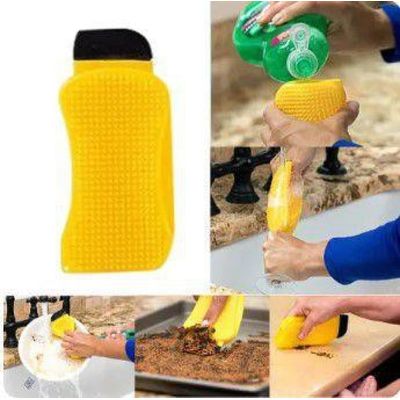 Esponja de Silicone 3 em 1 Antibacteriana  Limpeza Eficiente de Louças, Panelas e Utensílios sem Cheiro