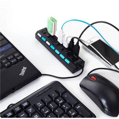 Hub Usb 7 Portas 3.0 Pendrive Tv Mouse Teclado Adaptador.