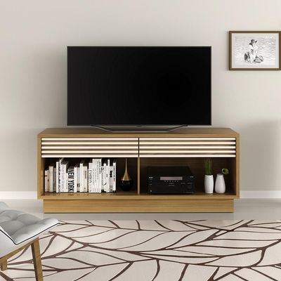 Rack Bancada para TV até 42 Sala de Estar RA2003 Natural/Off White - Gran Belo