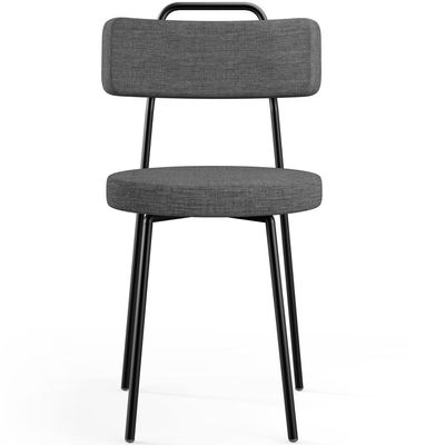 Kit 02 Cadeiras Decorativas Estofada Sala De Jantar Barcelona L02 Linho Cinza Escuro - Lyam Decor