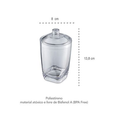 Porta Sabonete Liquido e Algodao Jogo Banheiro Transparente Kit