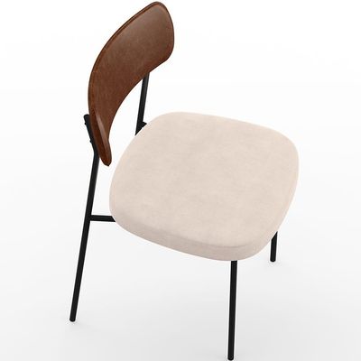 Cadeira Decorativa Para Sala De Jantar Melina L02 Couríssimo Marrom Suede Bege - Lyam Decor