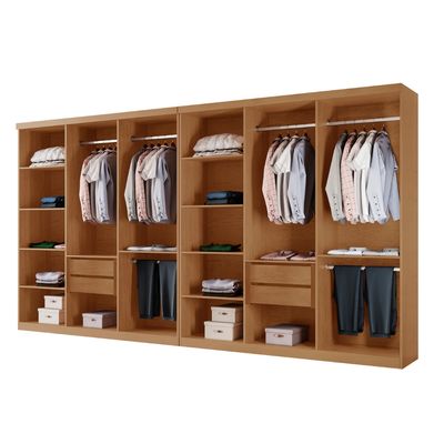 Closet Casal Hera Premium 4 Gavetas e 10 prateleiras MDF Rufato Imbuia