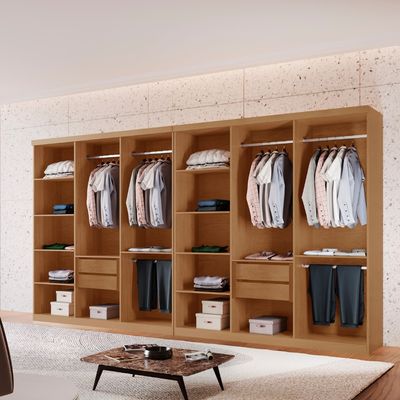 Closet Casal Hera Premium 4 Gavetas e 10 prateleiras MDF Rufato Imbuia