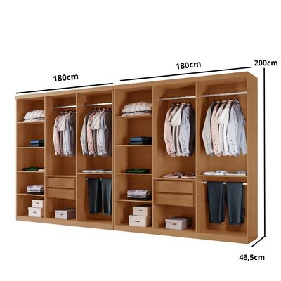 Closet Casal Hera Premium 4 Gavetas e 10 prateleiras MDF Rufato Imbuia