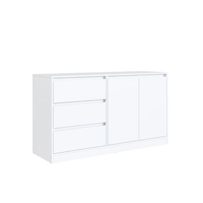Balcão para Cama Estação de Trabalho 3 Gavetas Branco 142cm Completa Móveis