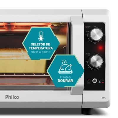 Forno Elétrico Philco 50L Branco Dupla Resistência PFE56B 127V