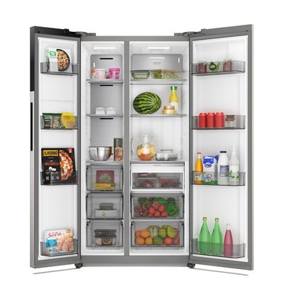 Geladeira Electrolux Frost Free Bivolt 624L Efficient com AutoSense Side by Side Inox Look (ES60S) Bivolt