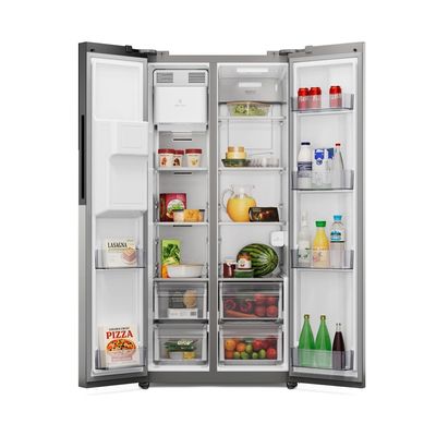 Geladeira Electrolux Frost Free Inverter 481L AutoSense e Água e Gelo na Porta Side by Side Inox Look (ES4WS) 127V