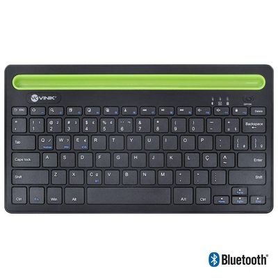 Teclado Bluetooth 3.0 2.4 Ghz Dynamic Smart Abnt Com Suporte Para Tablet Ou Celular - Preto - Dt200