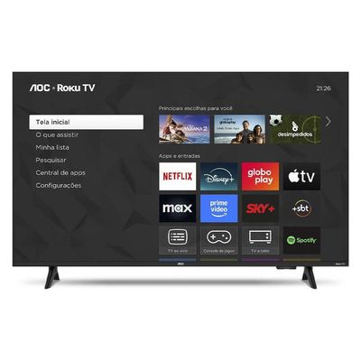 Smart TV AOC LED 32 DLED Wi-Fi Roku TV Quad Core 32S5155/78G