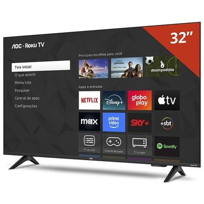 Smart TV AOC LED 32 DLED Wi-Fi Roku TV Quad Core 32S5155/78G