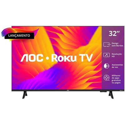 Smart TV AOC LED 32 DLED Wi-Fi Roku TV Quad Core 32S5155/78G
