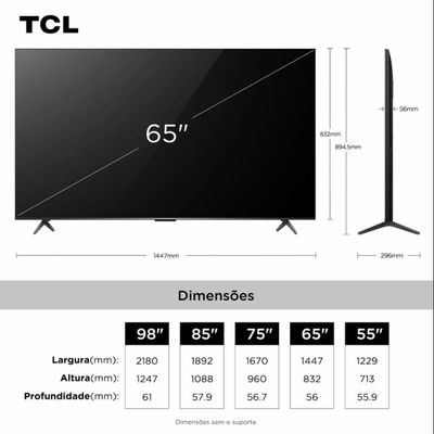 Smart TV C6K 65 Polegadas 4K 144 Hz QLED Mini LED TCL Preto / Bivolt