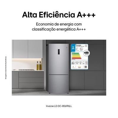 Geladeira Frost Free Inverse 451L Conectividade Inteligente Inox Look LG Inox / 110V