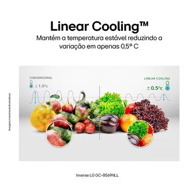 Geladeira Frost Free Inverse 451L Conectividade Inteligente Inox Look LG Inox / 110V