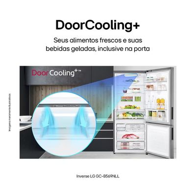 Geladeira Frost Free Inverse 451L Conectividade Inteligente Inox Look LG Inox / 110V