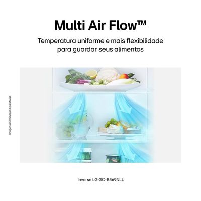 Geladeira Frost Free Inverse 451L Conectividade Inteligente Inox Look LG Inox / 110V