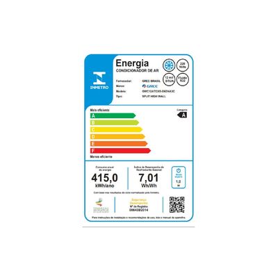 Ar condicionado Split Hi Wall Gree G-Side Auto Inverter 12.000 Btus Frio 220V R-32