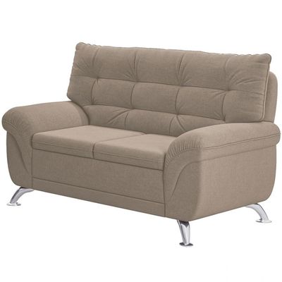 Sofá 2 Lugares Arezzo Revestido em Suede Linoforte Areia