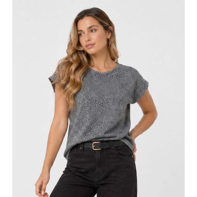 Blusa Feminina Em Malha Tapirus Infinita Cor Cinza G / Cinza