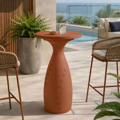 Mesa Alta Tramontina Flut Laranja Caqui 65x111 cm em Polietileno