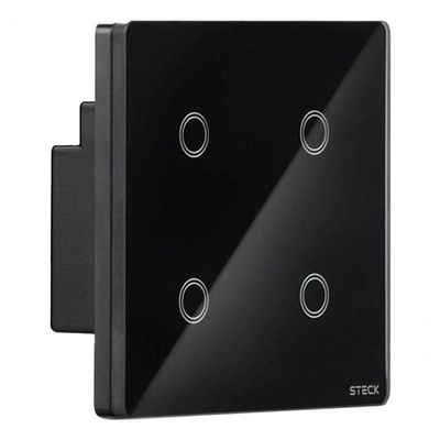 Interruptor Touch Wi-fi Smarteck 4 Módulos com Comando de Voz Preto Steck SMCI4PS2 Bivolt