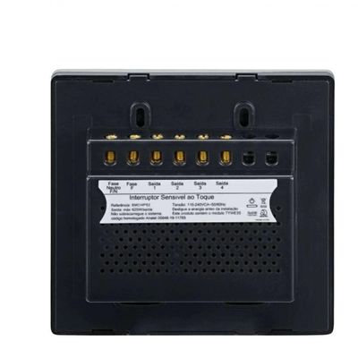Interruptor Touch Wi-fi Smarteck 4 Módulos com Comando de Voz Preto Steck SMCI4PS2 Bivolt