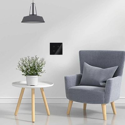 Interruptor Touch Wi-fi Smarteck 4 Módulos com Comando de Voz Preto Steck SMCI4PS2 Bivolt