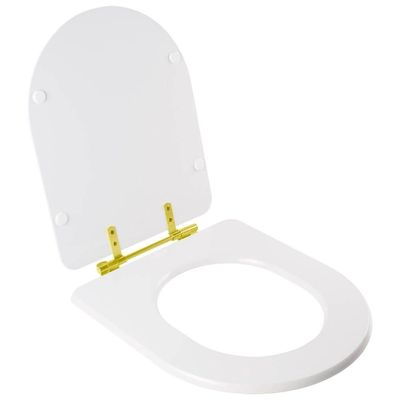 Assento Sanitário Smart Alongado MDF Alumínio Anodizado Branco Pontto Lavabo 40CM