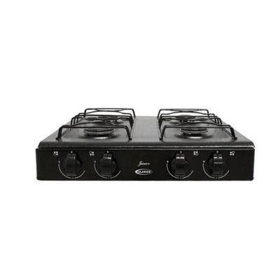 Fogão a Gás 4 Bocas com Acendimento Manual e Mesa Esmaltada Preto Fosco