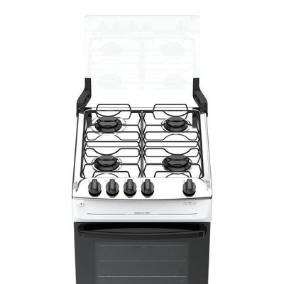 Fogão 4 Bocas Atlas Mônaco Top Automático Mesa Inox Branco Bivolt