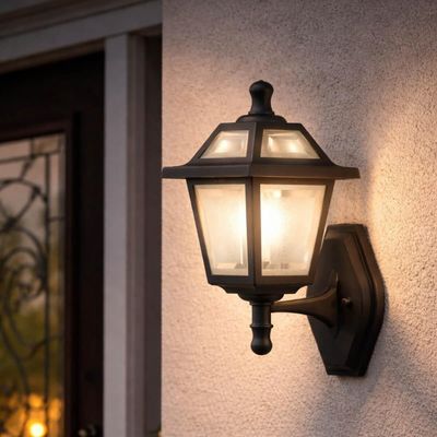 Kit 2 Luminárias Clássica Parede 39cm Jardim Varanda Entrada Suporte Inferior Termoplástico Dital