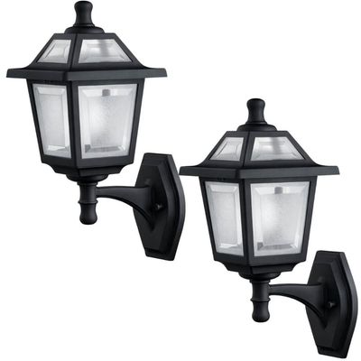 Kit 2 Luminárias Clássica Parede 39cm Jardim Varanda Entrada Suporte Inferior Termoplástico Dital