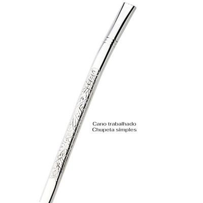 Bomba Inox Chata Trabalhada Chupeta Simples Bojo Redondo Cano De 8mmx23Cm