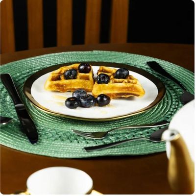 Conjunto 24 Pratos Sobremesa 21cm Porcelana Dubai Wolff Branco E Dourado Restaurante Buffet Eventos