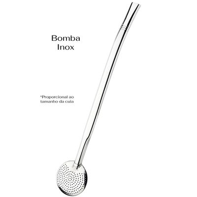 Kit Cuia Pequena Para Média Lisa Natural Pé De Metal Bocal Queimado Bomba Inox Lisa