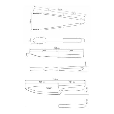 Kit para Churrasco Tramontina Plenus Aço Inox e Cabos de Polipropileno Marrom 3 Peças