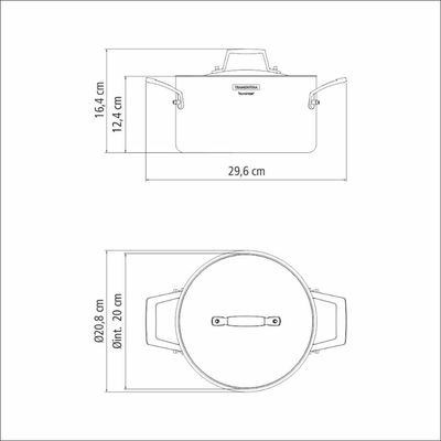 Caçarola Funda Tramontina Grano em Aço Inox 20cm 3,8L Indução