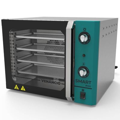 Forno Industrial Convector Venâncio Elétrico Smart Basic 4 Esteiras Aço Inox 55L Turquesa 220V