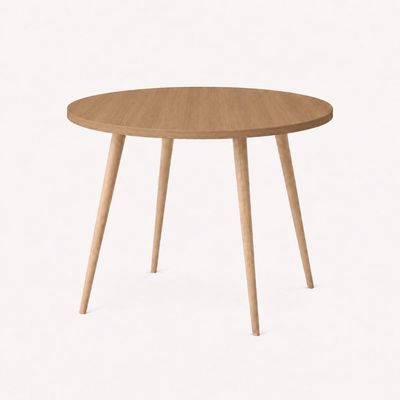 Mesa Jantar Sofia Redonda 80cm Serrano 18mm Pés de Madeira Natural Marin